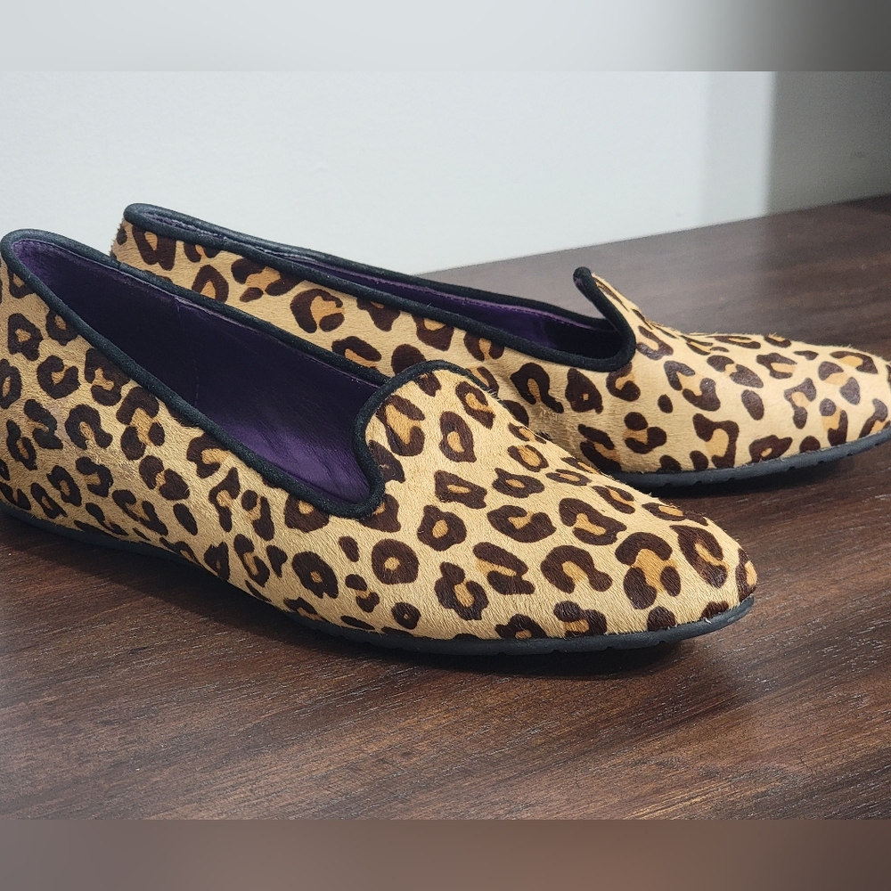 Vaneli Pilar Camel Dino Haircalf/Black Suede Loafers Size 8N - Picture 5 of 9